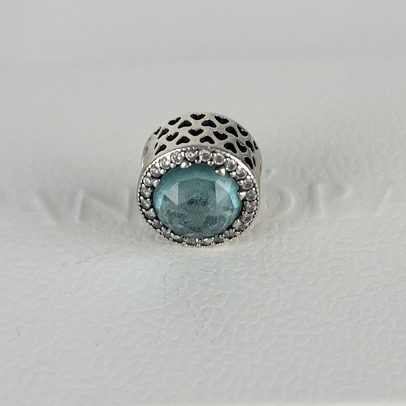 Pandora Glacier Blue Radiant Hearts Charm 791725NGL - Picture 6 of 9